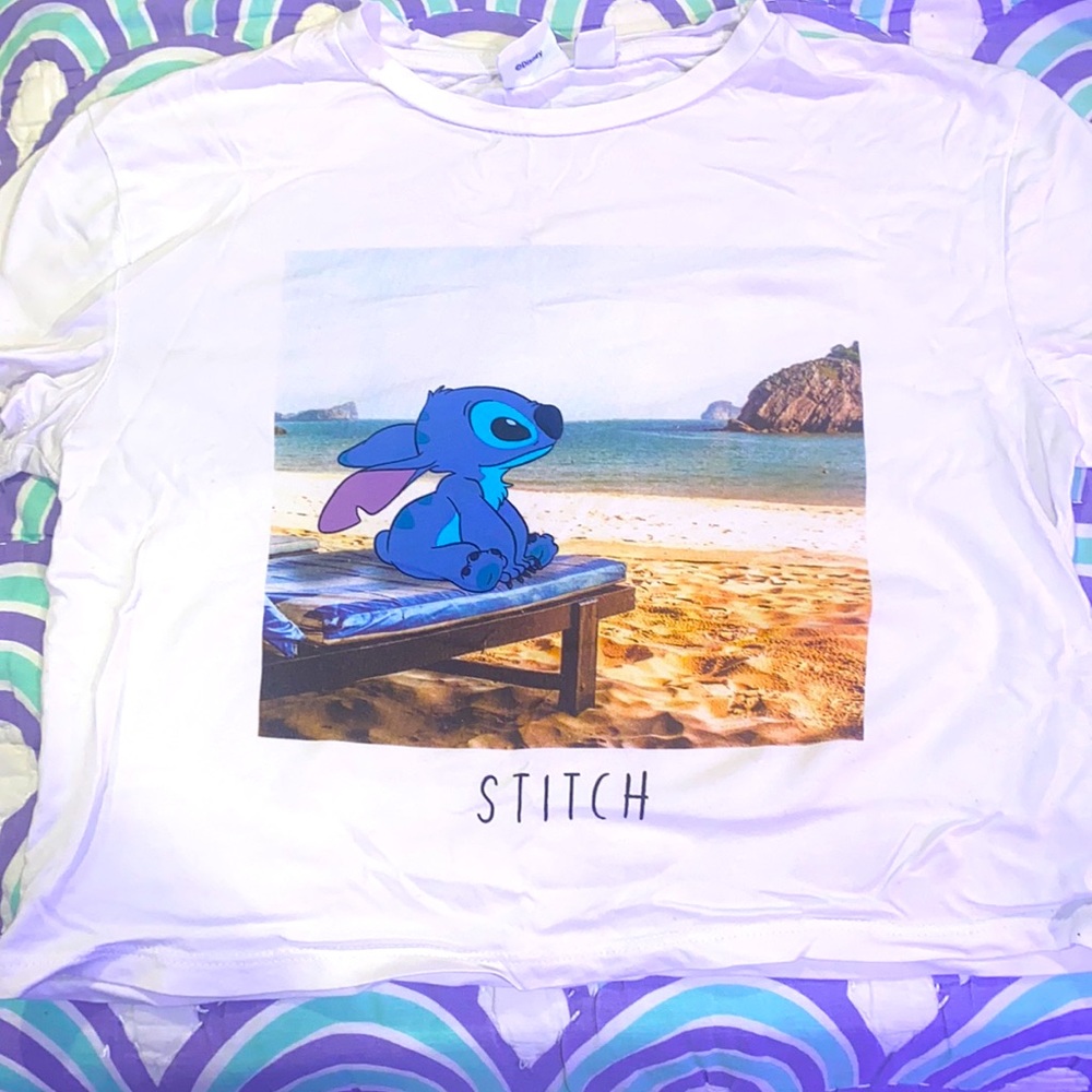 stitch white cropped top